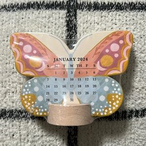 Molly & Rex mini 12-month butterfly standup desk calendar